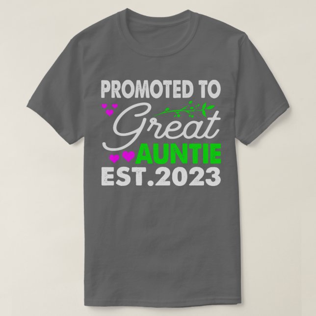 Promoted To Great Auntie Est 2023 Ba  T-Shirt (Design Front)