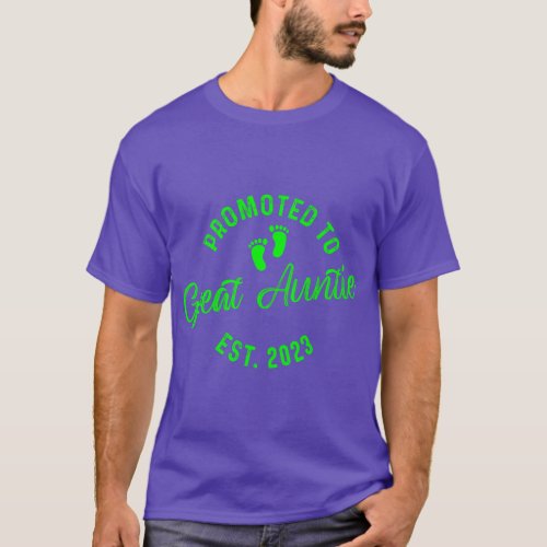 Promoted To Great Auntie Est 2023  friends T_Shirt