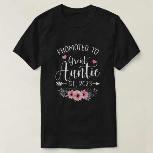 Promoted To Great Auntie Est 2023 Mothers Day T_Shirt