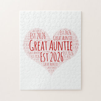 Promoted to Great Auntie Est 2026, Gift for Aunt Jigsaw Puzzle