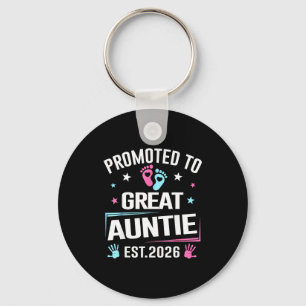 Promoted To Great Auntie Est 2026 Pregnancy Announ Keychain