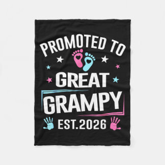 Promoted To Great Grampy Est 2026 Pregnancy Announ Fleece Blanket