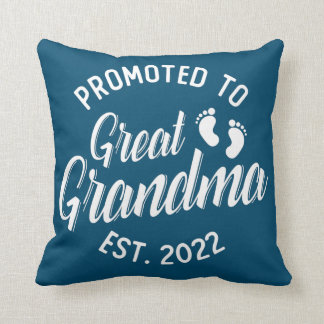 Promoted to Great Grandma 2022 Baby Announcement Throw Pillow