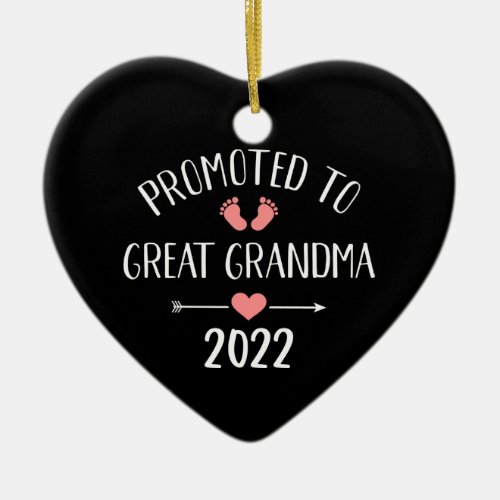 Promoted to great grandma 2022 for pregnancy ceramic ornament