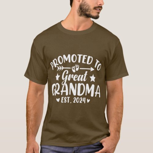 Promoted to Great Grandma 2024 Soon to Be Great Gr T_Shirt