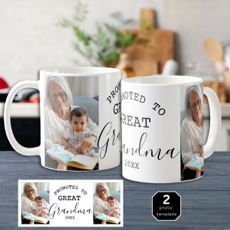 Promoted to Great Grandma 2 Photo Collage Coffee Mug