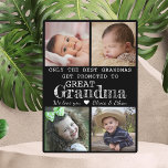 Promoted To Great Grandma 4 Photo Collage Plaque<br><div class="desc">Photo collage plaque with 'Only The Best Grandmas Get Promoted To Great Grandma ' typography  . Makes a perfect gift for your favorite grandmother for mother's day , grandparent's day , birthday. Personalize with we love you message and grandchildren names.</div>