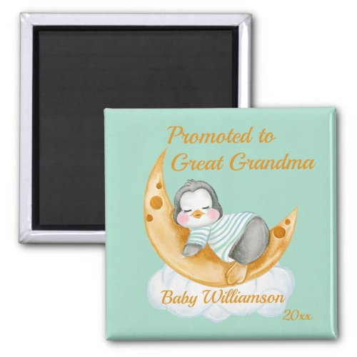 Promoted to Great Grandma Baby Penguin  Magnet