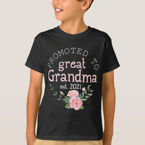 Promoted to Great Grandma Est 2021 First Time Gran T_Shirt