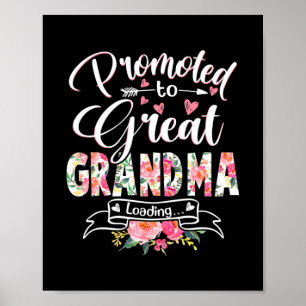 Promoted to Great Grandma Est 2022 Floral First Poster