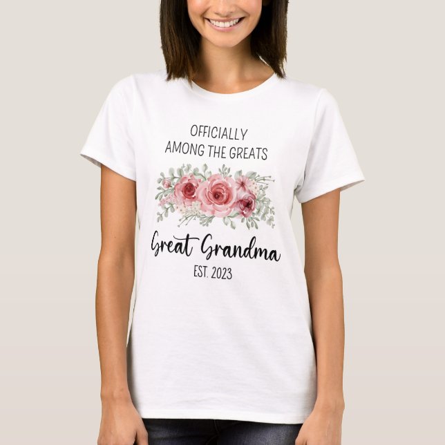 Promoted To Great Grandma EST 2023 Shirt Pregnancy (Front)