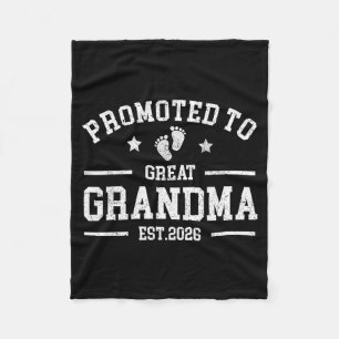 Promoted To Great Grandma Est. 2026 Baby Announcem Fleece Blanket