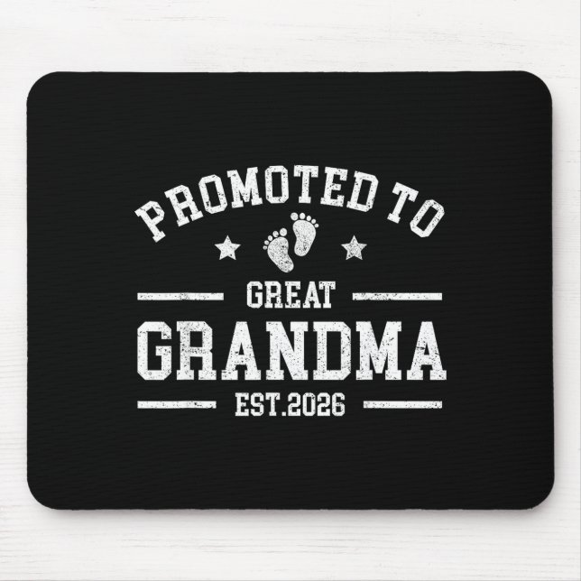 Promoted To Great Grandma Est. 2026 Baby Announcem Mouse Pad (Front)