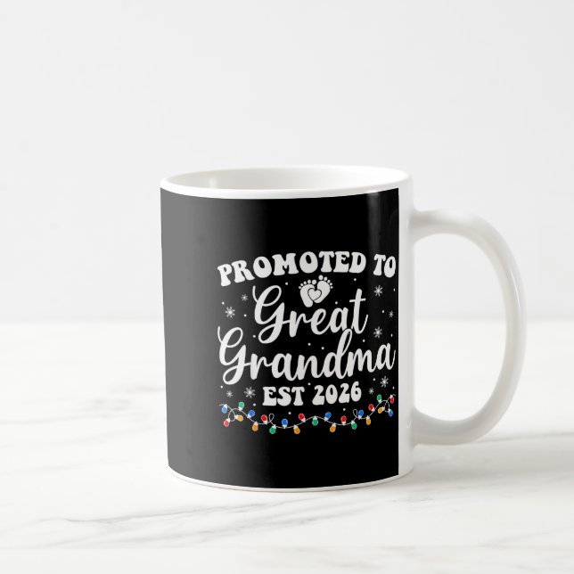 Promoted To Great Grandma Est 2026 First Time New  Coffee Mug (Right)