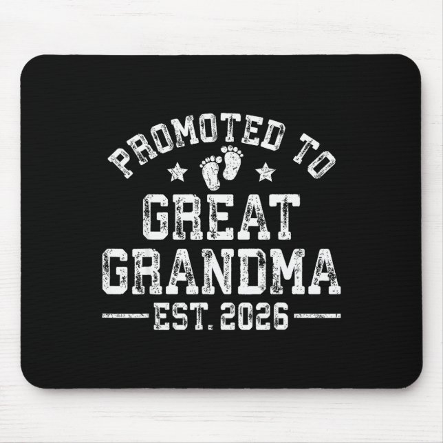 Promoted To Great Grandma Est 2026 First Time New  Mouse Pad (Front)
