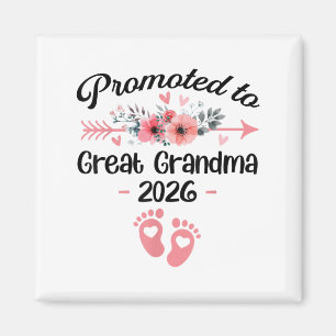 Promoted To Great Grandma Est 2026 Floral _1 Magnet