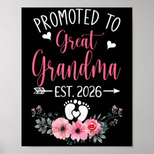 Promoted To Great Grandma Est 2026 Mothers Day Poster