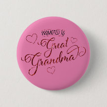 Promoted to Great Grandma faux sparkle with hearts