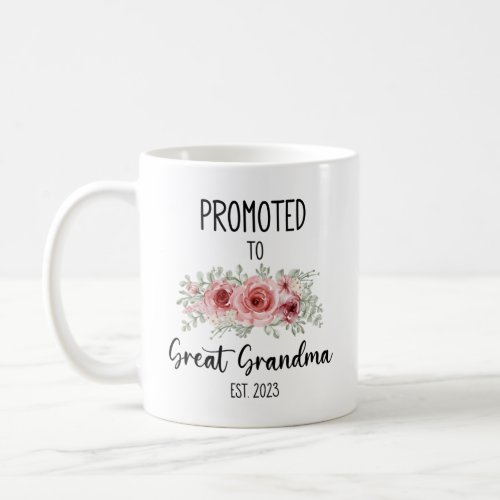 Promoted To Great Grandma Mug 2023 Great Grandma