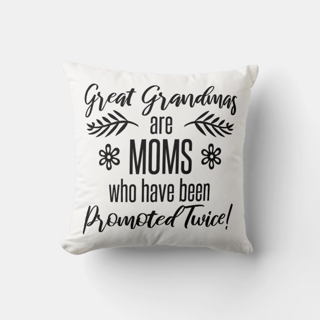 Promoted To Great Grandma Throw Pillow (Front)