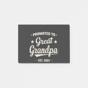 Promoted to Great Grandpa 2025 Family Gift  Post-it Notes