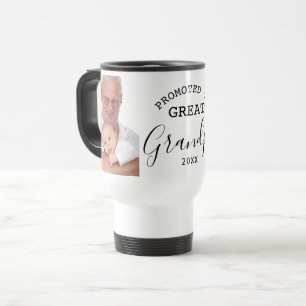 Promoted to Great Grandpa 2 Photo Collage Travel Mug