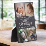 Promoted To Great Grandpa 4 Photo Chalkboard  Plaque<br><div class="desc">Photo collage plaque with 'Only The Best Grandpas Get Promoted To Great Grandpa ' typography  . Makes a perfect gift for your favorite grandfather  for Father’s day , grandparent's day , birthday. Personalize with we love you message and grandchildren's names.</div>