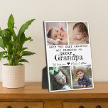 Promoted To Great Grandpa 4 Photo Collage Plaque<br><div class="desc">Photo collage plaque with 'Only The Best Grandpas Get Promoted To Great Grandpa ' typography  . Makes a perfect gift for your favorite grandfather  for Father’s day , grandparent's day , birthday. Personalize with we love you message and grandchildren names.</div>