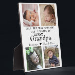 Promoted To Great Grandpa 4 Photo Collage White Plaque<br><div class="desc">Photo collage plaque with 'Only The Best Grandpas Get Promoted To Great Grandpa ' typography  . Makes a perfect gift for your favorite grandfather  for Father’s day , grandparent's day , birthday. Personalize with we love you message and grandchildren names.</div>