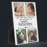 Promoted To Great Grandpa 4 Photo Collage White Plaque<br><div class="desc">Photo collage plaque with 'Only The Best Grandpas Get Promoted To Great Grandpa ' typography  . Makes a perfect gift for your favorite grandfather  for Father’s day , grandparent's day , birthday. Personalize with we love you message and grandchildren names.</div>