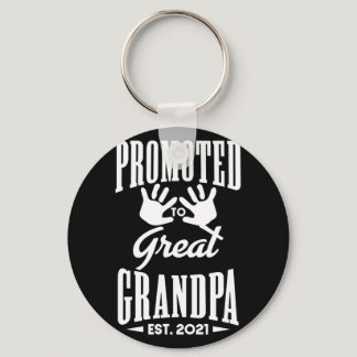 Promoted to Great Grandpa EST. 2021 Announcement Keychain
