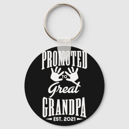 Promoted to Great Grandpa EST 2021 Announcement Keychain