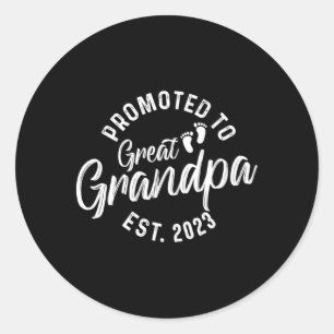 Promoted To Great Grandpa Est 2023 Classic Round Sticker
