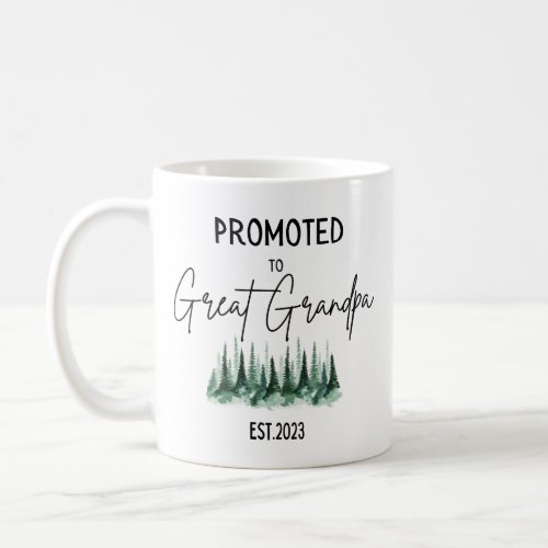 Promoted To Great Grandpa Est 2023 Great grandpa Coffee Mug