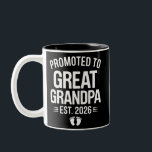 Promoted To Great Grandpa Est 2026 Pregnancy Baby Two-Tone Coffee Mug<br><div class="desc">Promoted To Great Grandpa Est 2026 Pregnancy Announcement</div>