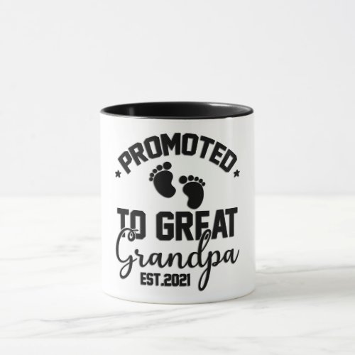 Promoted To Great Grandpa Established 2021 Mug