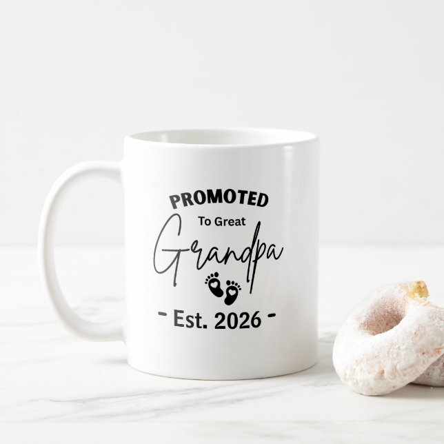 Promoted To Great Grandpa To Be Est 2026 Coffee Mug (With Donut)