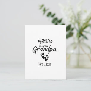 Promoted To Great Grandpa To Be Est 2026  Invitation Postcard