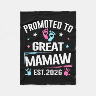 Promoted To Great Mamaw Est 2026 Pregnancy Announc Fleece Blanket