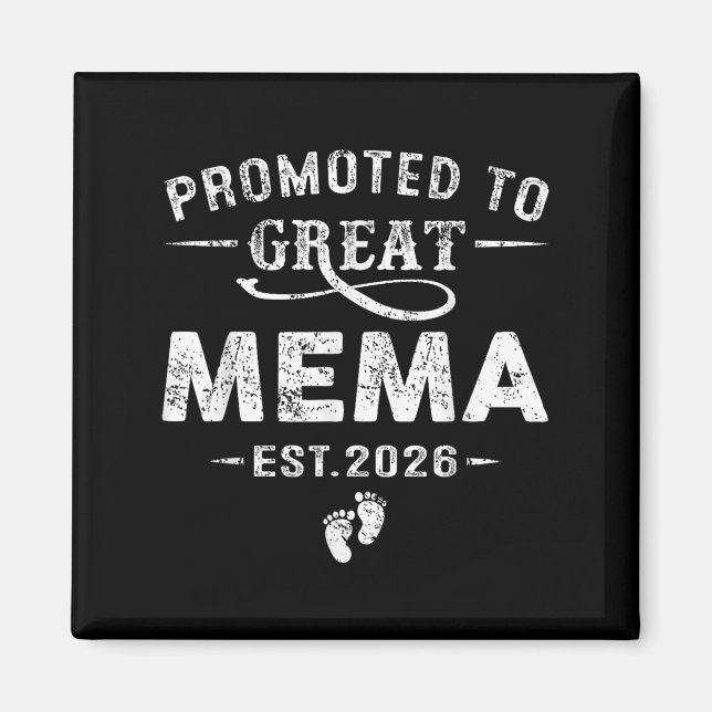 Promoted To Great Mema Est 2026 Pregnancy Announce Magnet (Front)