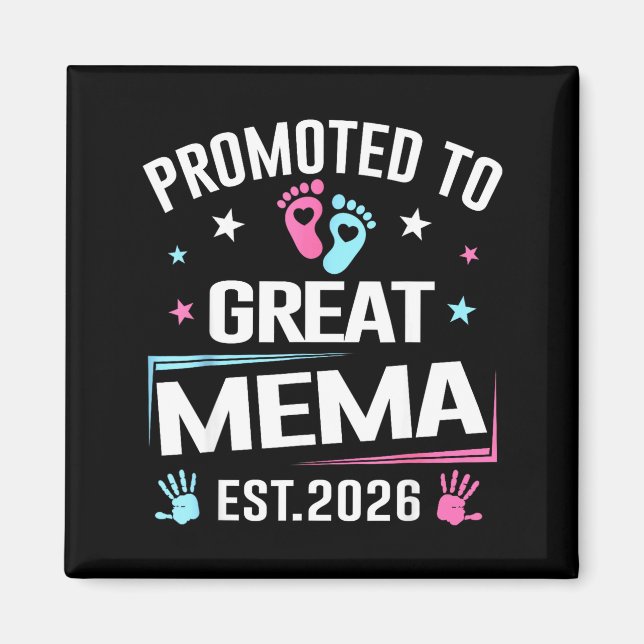 Promoted To Great Mema Est 2026 Pregnancy Announce Magnet (Front)
