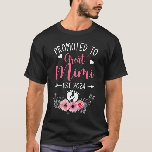 Promoted To Great Mimi Est 2024 Mothers Day T_Shirt