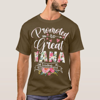 Promoted to Great Nana Est 2022 Floral First Time T-Shirt