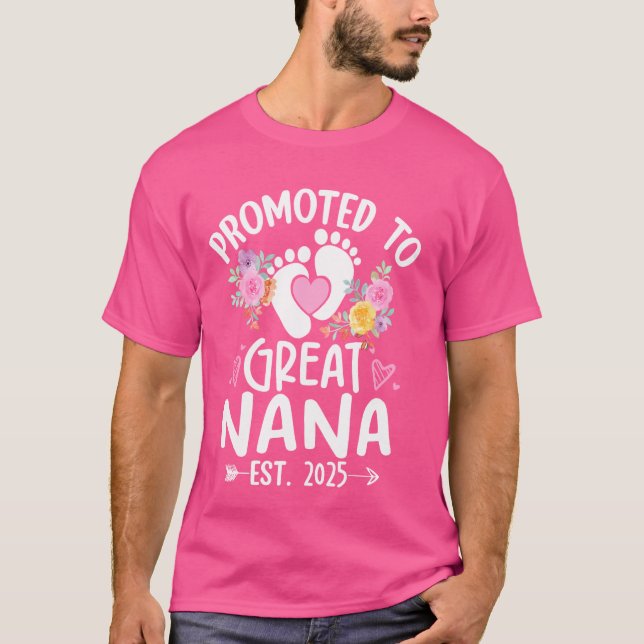 Promoted to Great Nana Est 2025 First Time New Nan T-Shirt (Front)