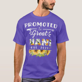 Promoted to Great Nani Est 2023 Floral First Time T-Shirt
