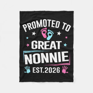 Promoted To Great Nonnie Est 2026 Pregnancy Announ Fleece Blanket