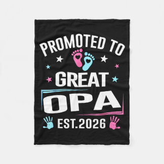 Promoted To Great Opa Est 2026 Pregnancy Announcem Fleece Blanket