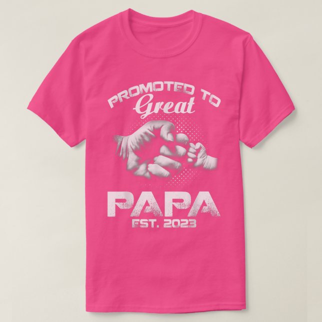 Promoted To Great Papa Est 2023  T-Shirt (Design Front)
