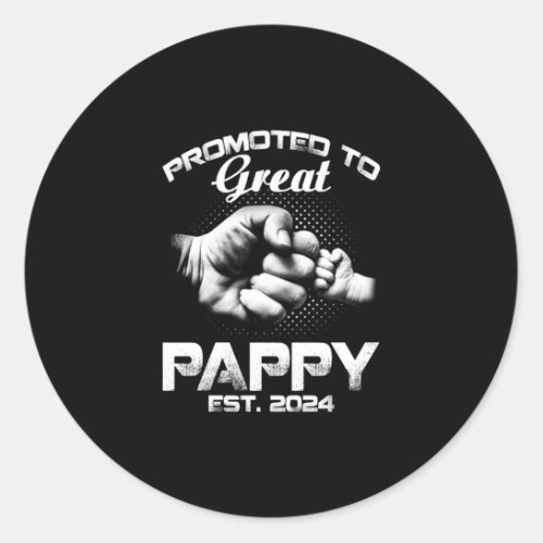 Promoted To Great Pappy Est Classic Round Sticker
