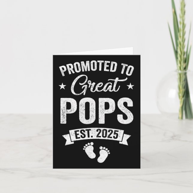 Promoted To Great Pops Est 2025 Pregnancy Announce Card (Front)